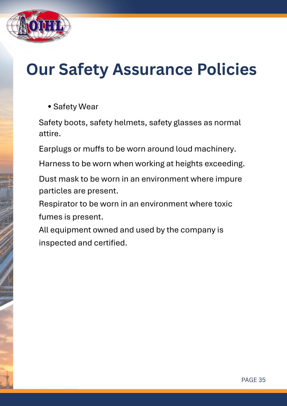 Safety assurance visual
